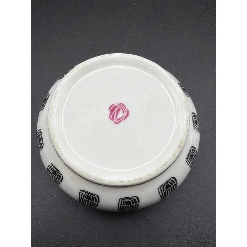 VTG 80s Art Nouveau Mackintosh Style Rose Trinket Box 3.5 In Wide